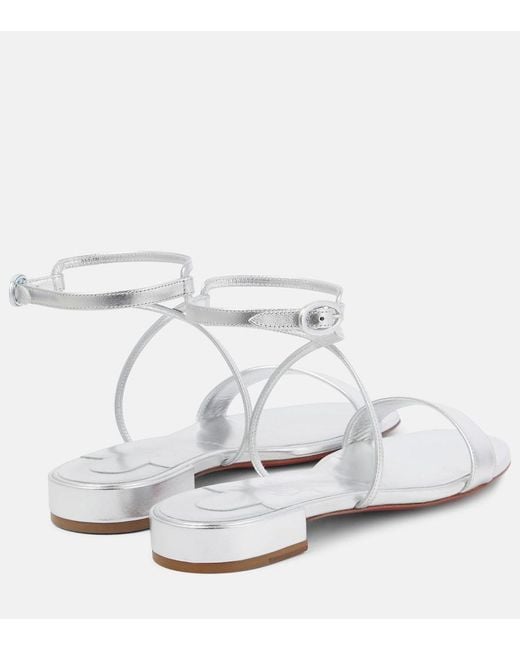Christian Louboutin White Miss Choca Metallic Leather Sandals