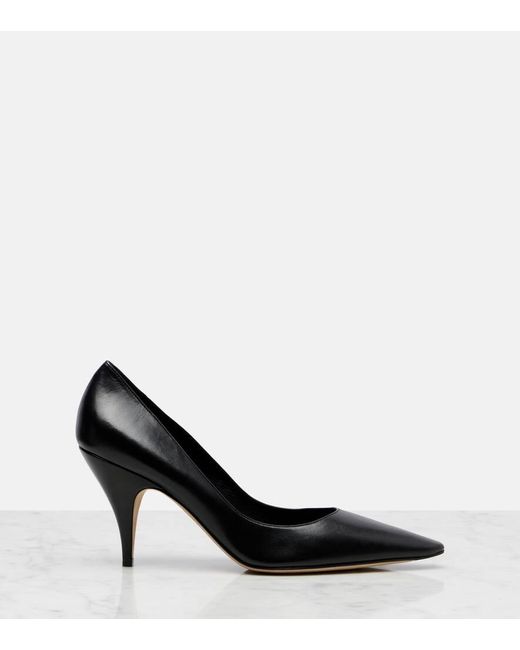 The Row Black Liisa Leather Pumps