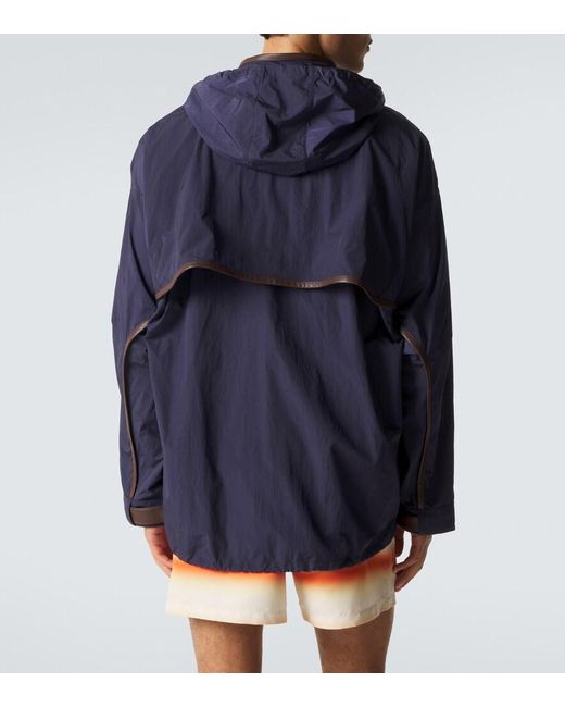 Loewe Blue Paula's Ibiza Leather-Trimmed Ripstop Jacket for men