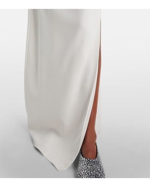 Proenza Schouler White Indria Floral-Applique Crepe Cocktail Dress