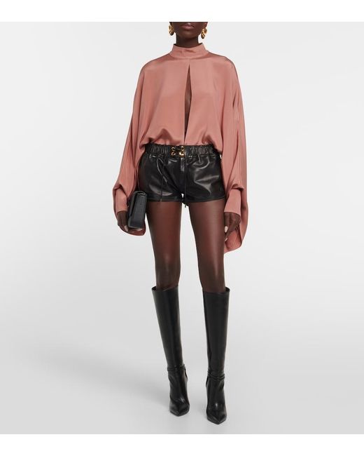 Tom Ford Black Leather Micro Shorts