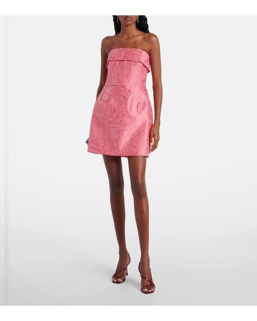 Rebecca Vallance Pink Petra Strapless Satin Minidress
