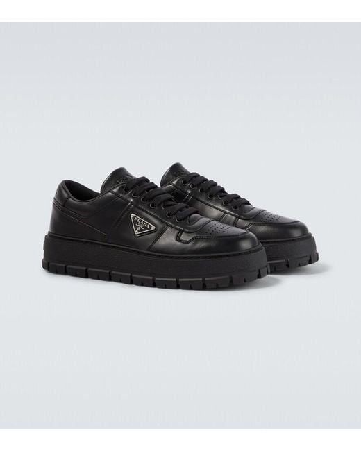 Prada Black Leather Sneakers for men