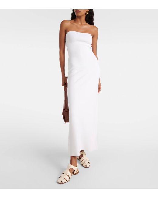 Gabriela Hearst White Calderon Wool, Silk, And Cashmere Maxi Dress