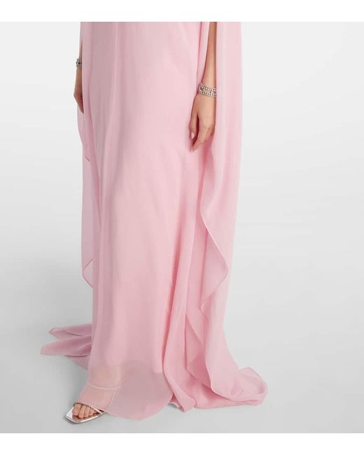 ‎Taller Marmo Pink Sza Sza Crepe Chiffon Kaftan