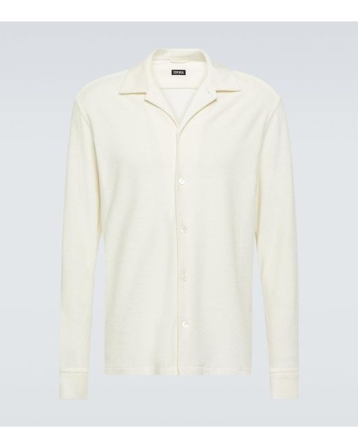 Zegna White Cotton And Silk Shirt for men