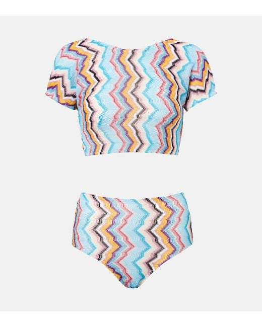 Missoni Women's White Zig Zag Lame Bikini