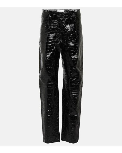 Victoria Beckham Black High-Rise Leather Leggings