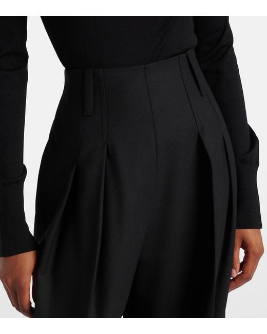 Victoria Beckham Black High-Rise Wide-Leg Pants