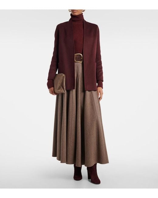 Max Mara Purple Harold Camel Hair Wrap Coat