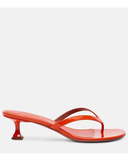 AMINA MUADDI Red Juliette 45 Patent Leather Thong Sandals