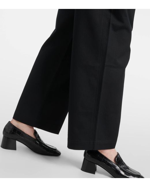 Totême  Black Cotton Twill Wide-leg Pants