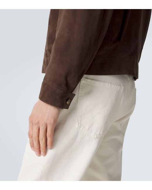 Brunello Cucinelli Brown Suede Jacket for men