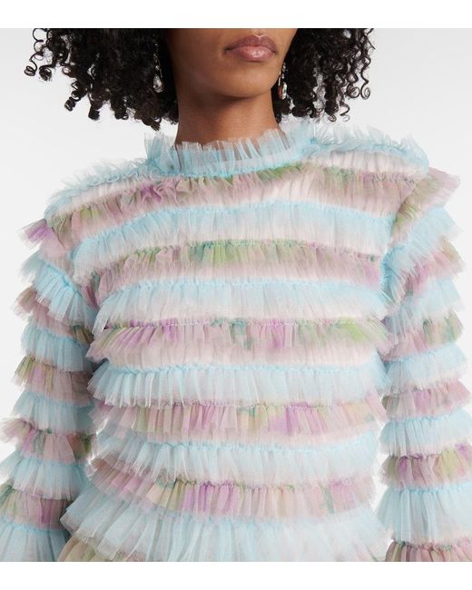 Vestido Corto De Tul A Capas SUSAN FANG de color Blue