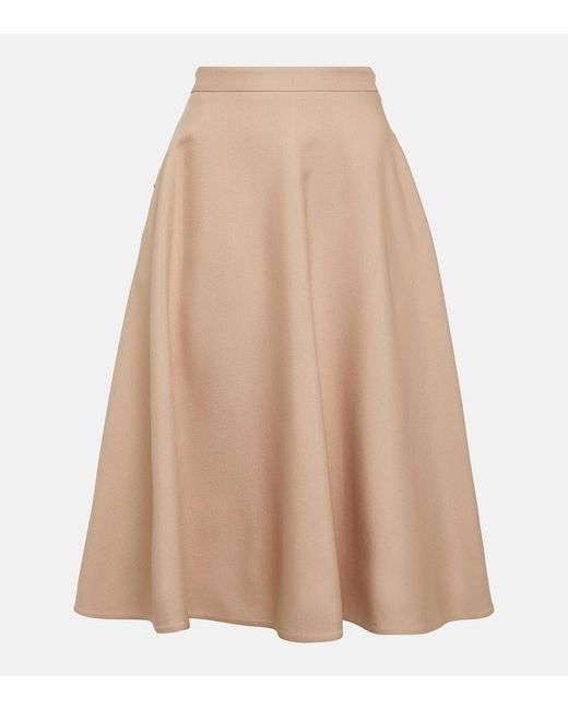 Valentino Natural Vgold Crepe Couture Midi Skirt