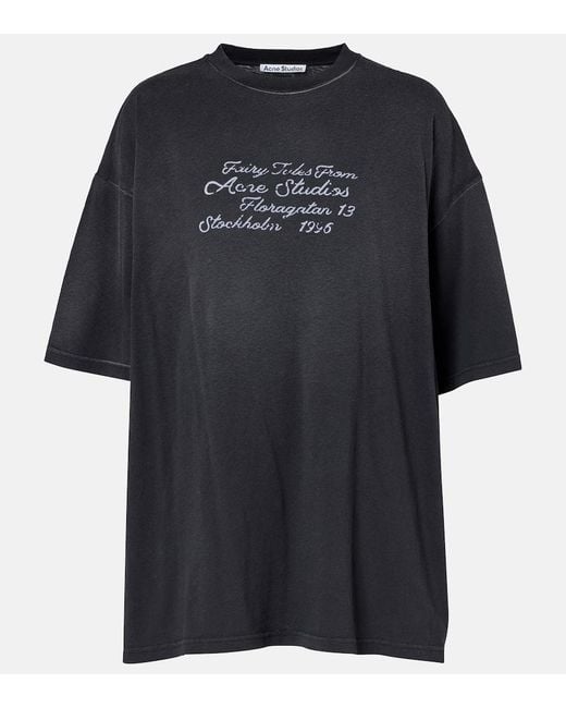 Acne Black Logo Cotton Jersey T-Shirt