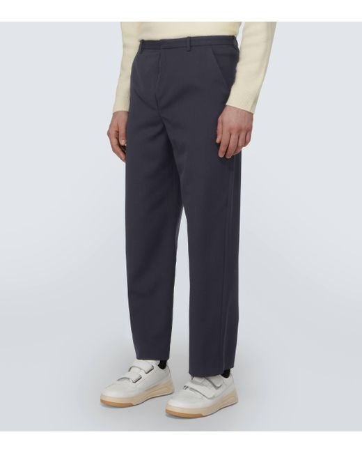 Acne Blue Prop Wool-blend Straight Pants for men