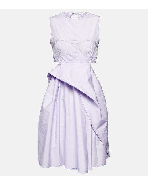 CECILIE BAHNSEN Purple Seero Cutout Cotton Minidress