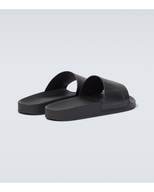 Frescobol Carioca Black Humberto Leather Slides for men