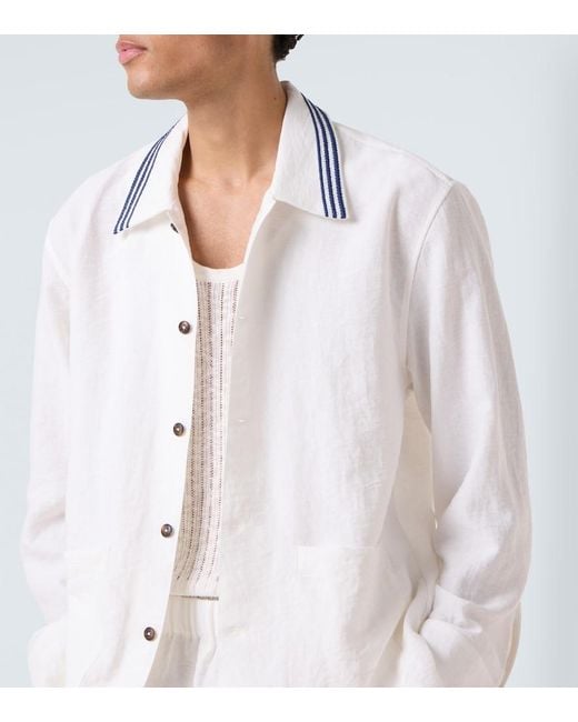 Sobrecamisa Bordada Commas de hombre de color White