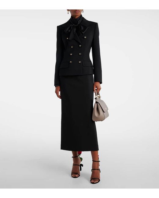 Dolce & Gabbana Black Blazer Dg Aus Schurwolle