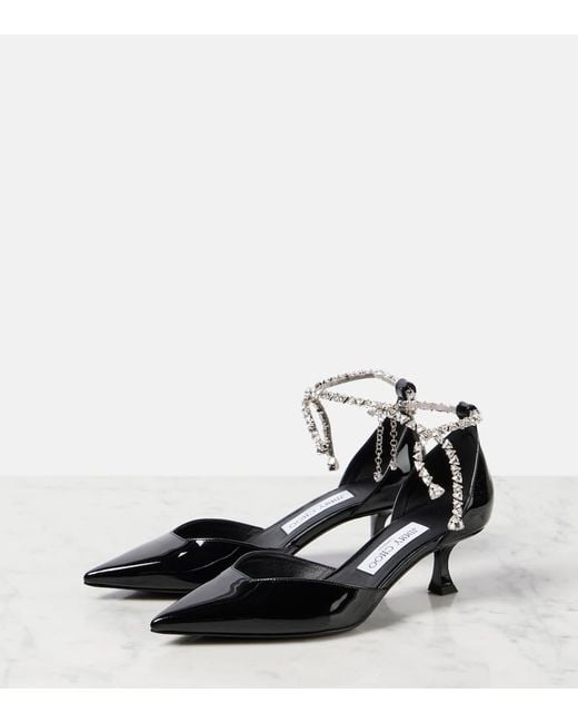 Escarpins Stevie 30 En Cuir Verni A Ornements Jimmy Choo en coloris Black