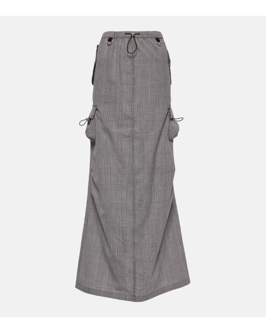 Coperni Gray Virgin Wool Cargo Maxi Skirt