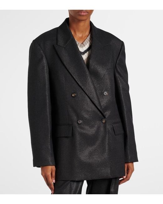 Brunello Cucinelli Black Wool-Blend Blazer