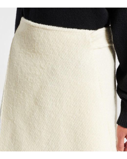 Proenza Schouler White Bodhi High-Rise Wool-Blend Boucle Wrap Skirt