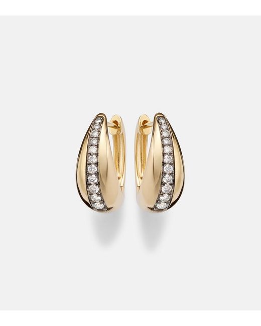 STONE AND STRAND White The Night Call 10Kt Earrings With Diamonds