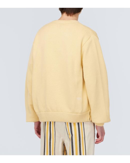 Bode Yellow Double-breasted Cotton Cardigan for men