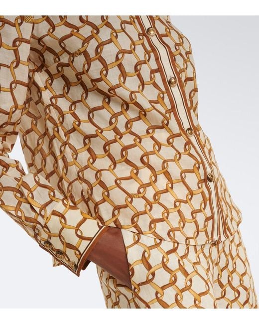 Zimmermann Natural Printed Ramie Shirt