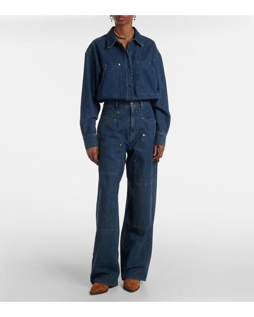 Isabel Marant Blue Ophra Straight Jeans