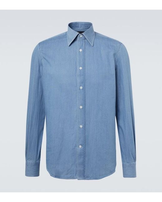 Thom Sweeney Jeanshemd in Blue für Herren