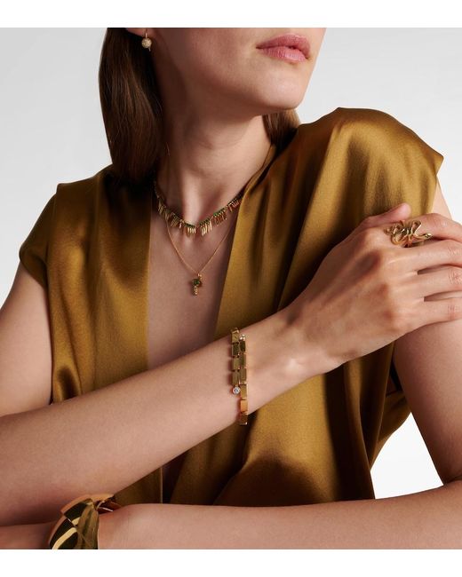 Ileana Makri Metallic 18Kt Bracelet With Diamonds