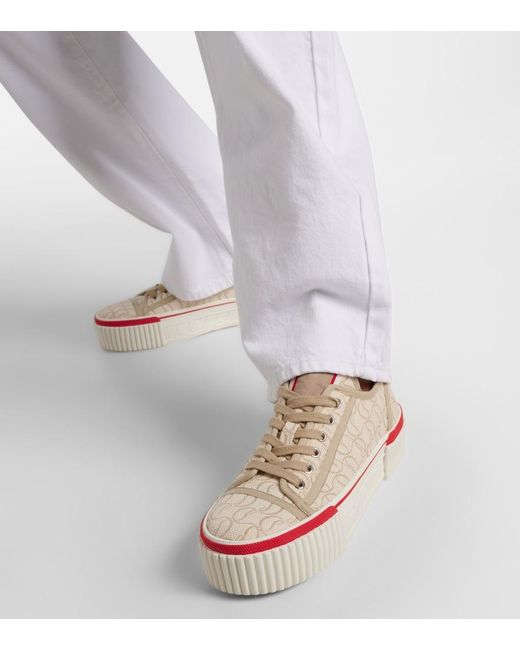 Christian Louboutin White Super Pedro Cl Platform Sneakers