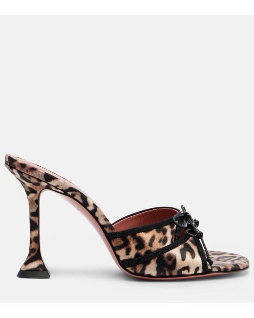 AMINA MUADDI Brown Eleonora Leopard-Print Mules