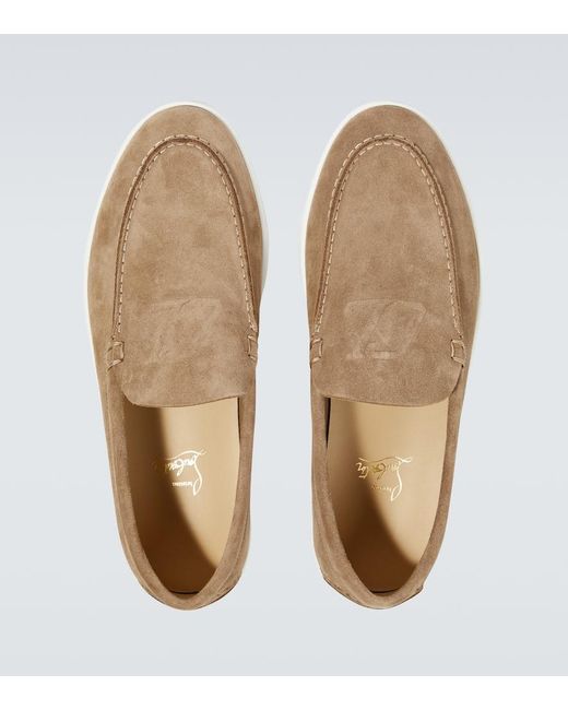 Mocassins Varsiboat En Daim Christian Louboutin pour homme en coloris Brown