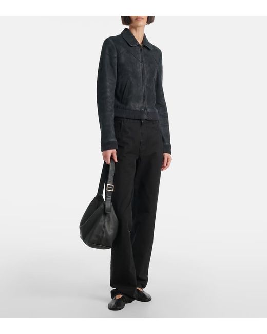 The Row Black Isa Leather Shoulder Bag