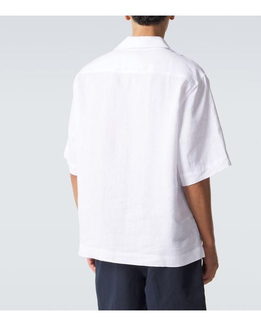 Orlebar Brown White Vincent Linen Shirt for men