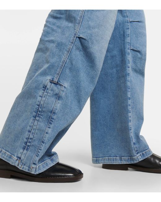 Jean cargo ample a taille haute AG Jeans en coloris Blue