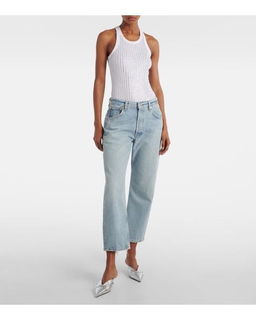 Citizens of Humanity Blue Winslow Cropped Straight Jeans