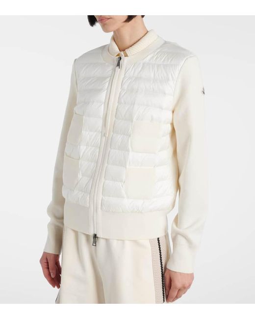 Moncler White Daunenjacke Aus Strick