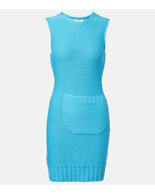 J.W. Anderson Blue Knitted Cotton And Wool Minidress