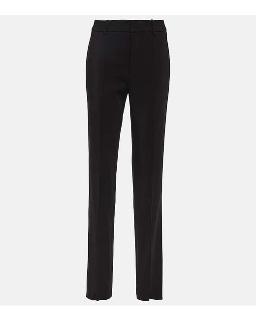 Pantalones rectos de gabardina Saint Laurent de color Black