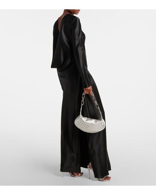 Christian Louboutin White Le 54 Spiked Metallic Leather Shoulder Bag