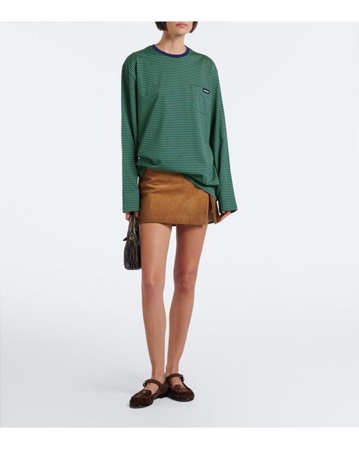 Miu Miu Brown Suede Ballerina Flats