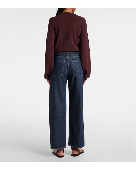 Agolde Blue High-Rise Wide-Leg Jeans Ren