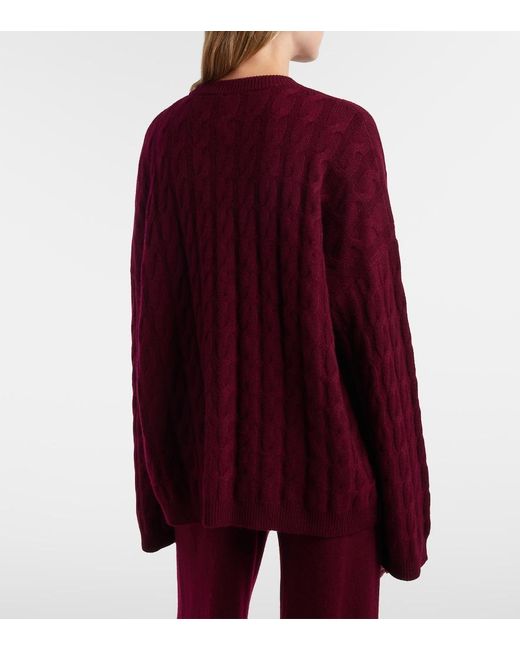 Lisa Yang Purple Seymour Cable-Knit Cashmere Sweater
