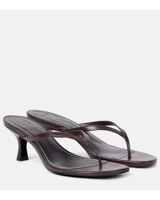 Staud Gray Freja 60 Leather Mules